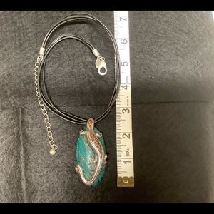 Chico’s Salamander leather necklace.